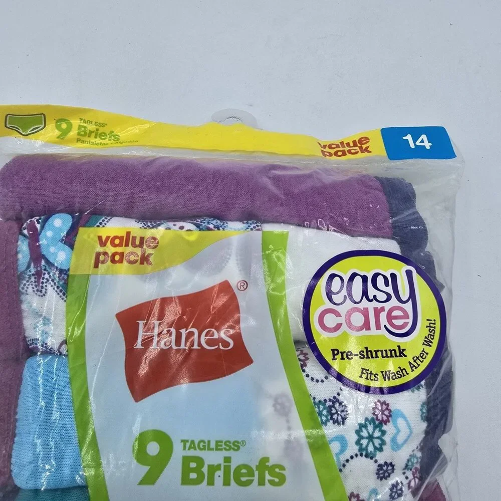 Hanes Ultimate Girls Size 14 Pink Cotton Tagless Comfy Hipsters Underwear 5 Pack